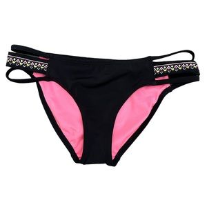 PINK Victoria’s Secret Black Embroidered Bikini Bottom